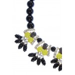 Neon Flower Black Beads Statement Necklace
